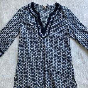 J.Crew navy patterned tunic